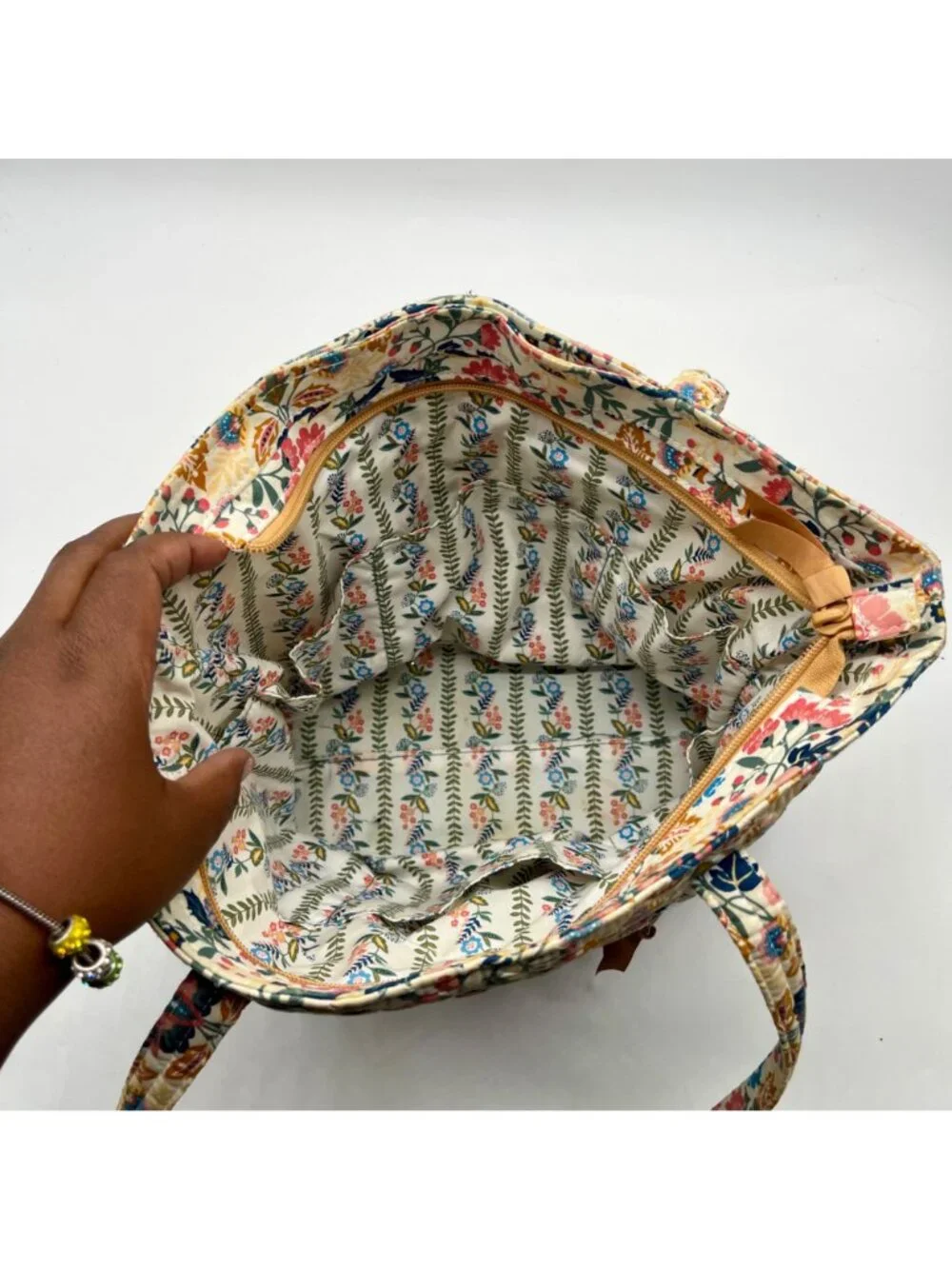 Quilted Cotton Multicolored Fabric Tote Bag